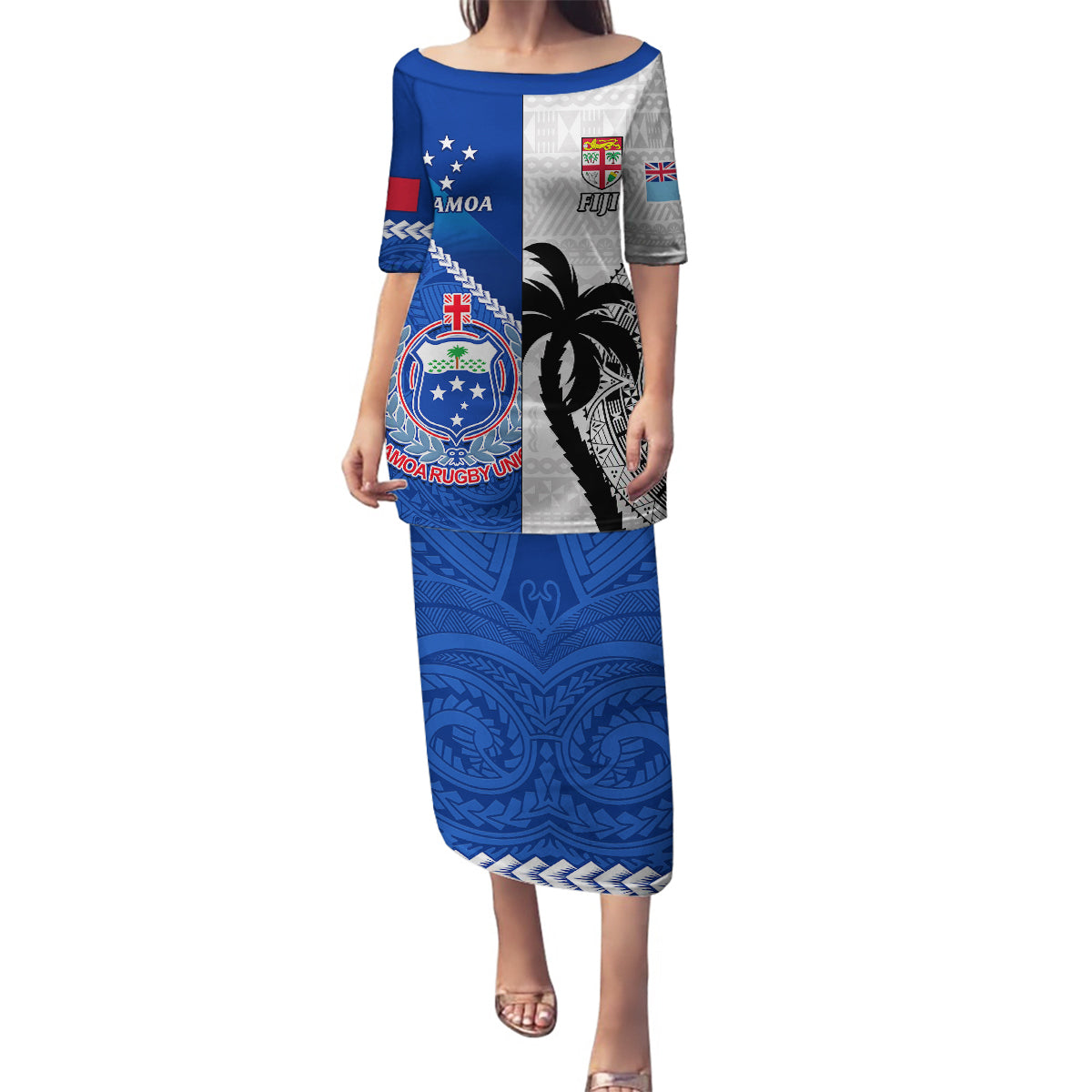 custom-fiji-and-samoa-rugby-family-matching-puletasi-dress-and-hawaiian-shirt-2023-world-cup-samoan-mix-tapa-pattern