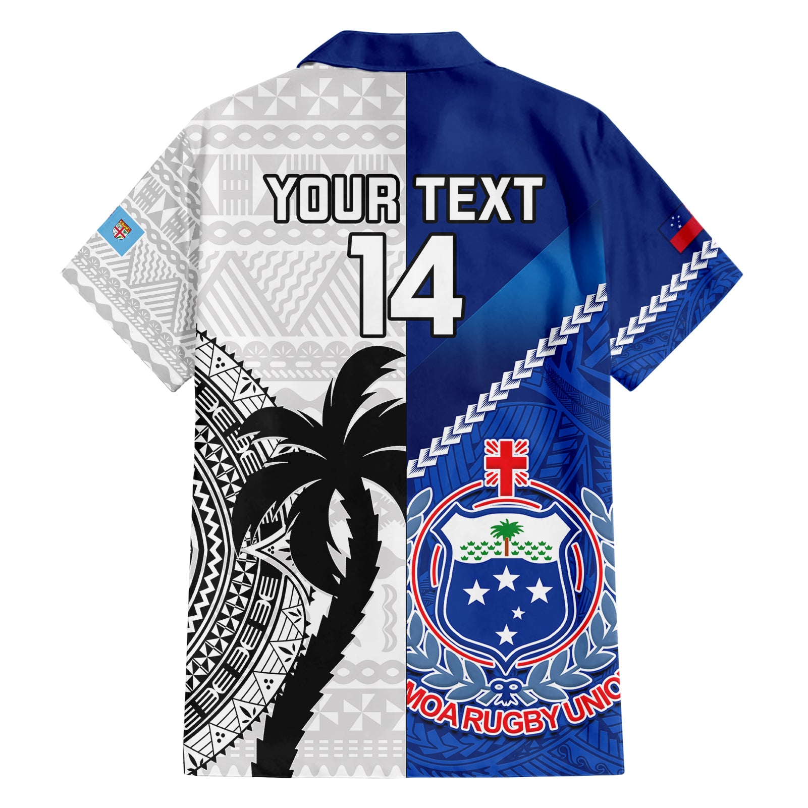 Custom Fiji And Samoa Rugby Hawaiian Shirt 2023 World Cup Samoan Mix Tapa Pattern - Vibe Hoodie Shop