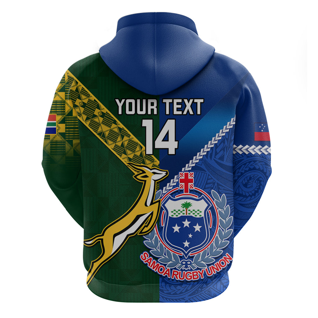 Custom Samoa And South Africa Rugby Hoodie 2023 World Cup Manu Samoa With Springboks - Vibe Hoodie Shop