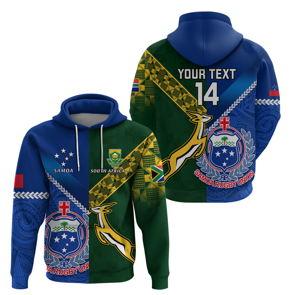 Custom Samoa And South Africa Rugby Hoodie 2023 World Cup Manu Samoa With Springboks - Vibe Hoodie Shop