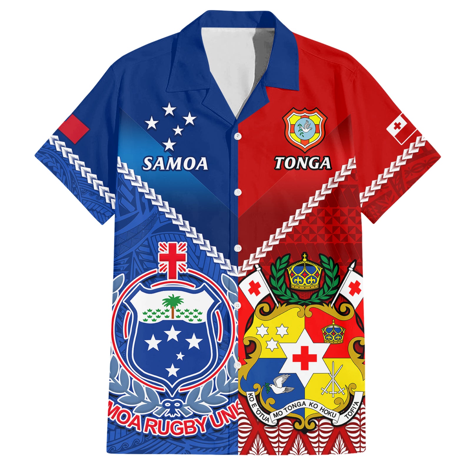 Samoa And Tonga Rugby Hawaiian Shirt 2023 World Cup Manu Samoa With Ikale Tahi - Vibe Hoodie Shop