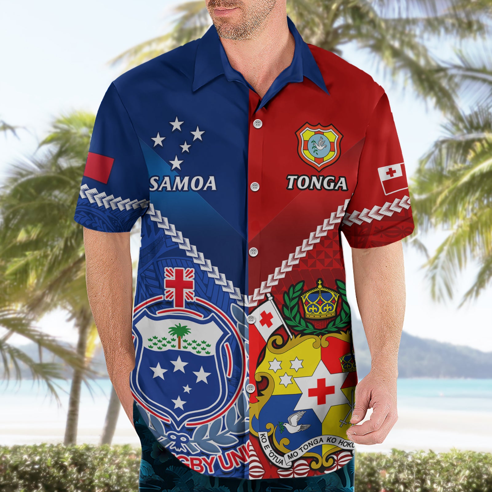 Samoa And Tonga Rugby Hawaiian Shirt 2023 World Cup Manu Samoa With Ikale Tahi - Vibe Hoodie Shop