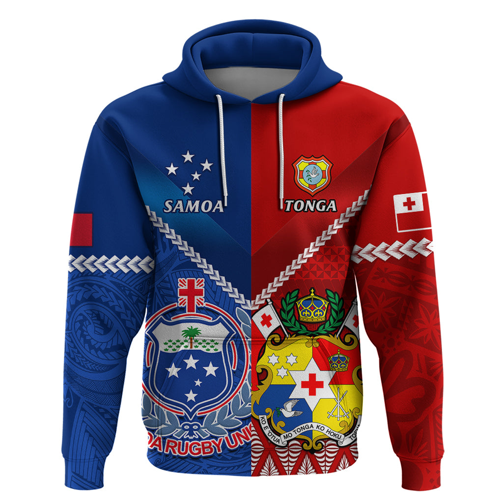 Samoa And Tonga Rugby Hoodie 2023 World Cup Manu Samoa With Ikale Tahi - Vibe Hoodie Shop