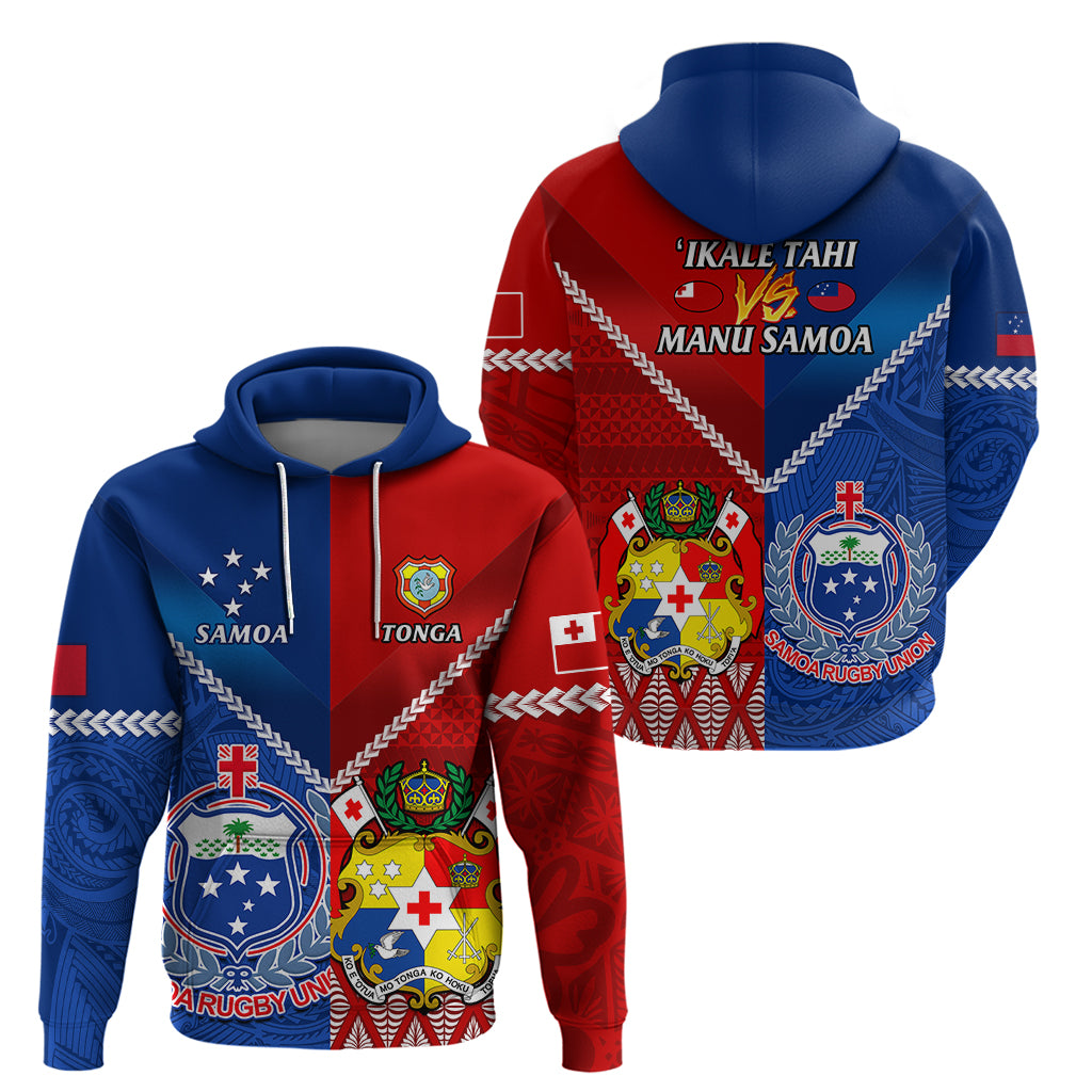 Samoa And Tonga Rugby Hoodie 2023 World Cup Manu Samoa With Ikale Tahi - Vibe Hoodie Shop