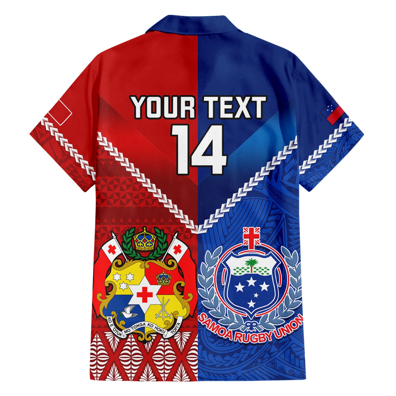 Custom Samoa And Tonga Rugby Hawaiian Shirt 2023 World Cup Manu Samoa With Ikale Tahi - Vibe Hoodie Shop