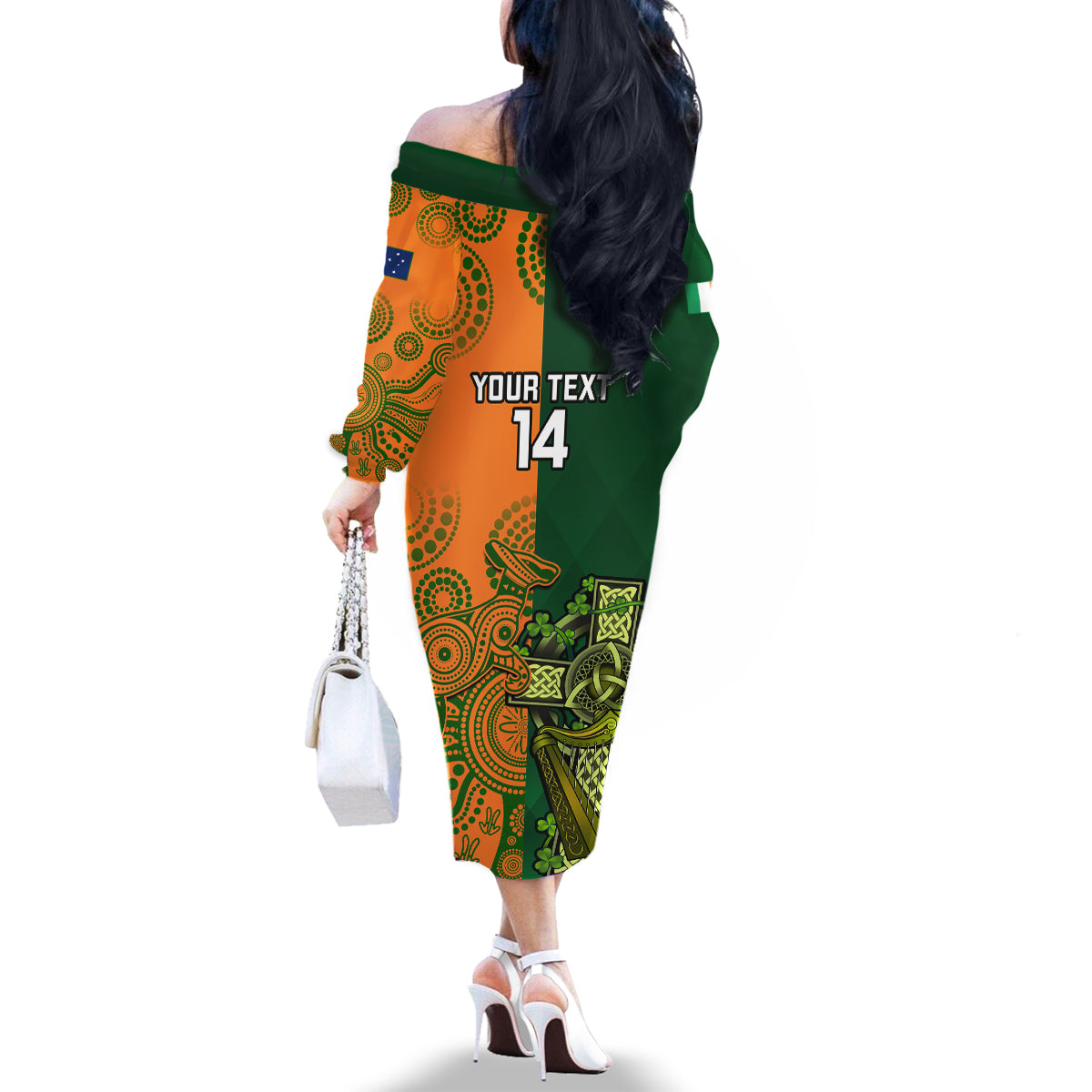 custom-australia-and-ireland-rugby-family-matching-off-shoulder-long-sleeve-dress-and-hawaiian-shirt-2023-world-cup-walllabies-with-shamrocks