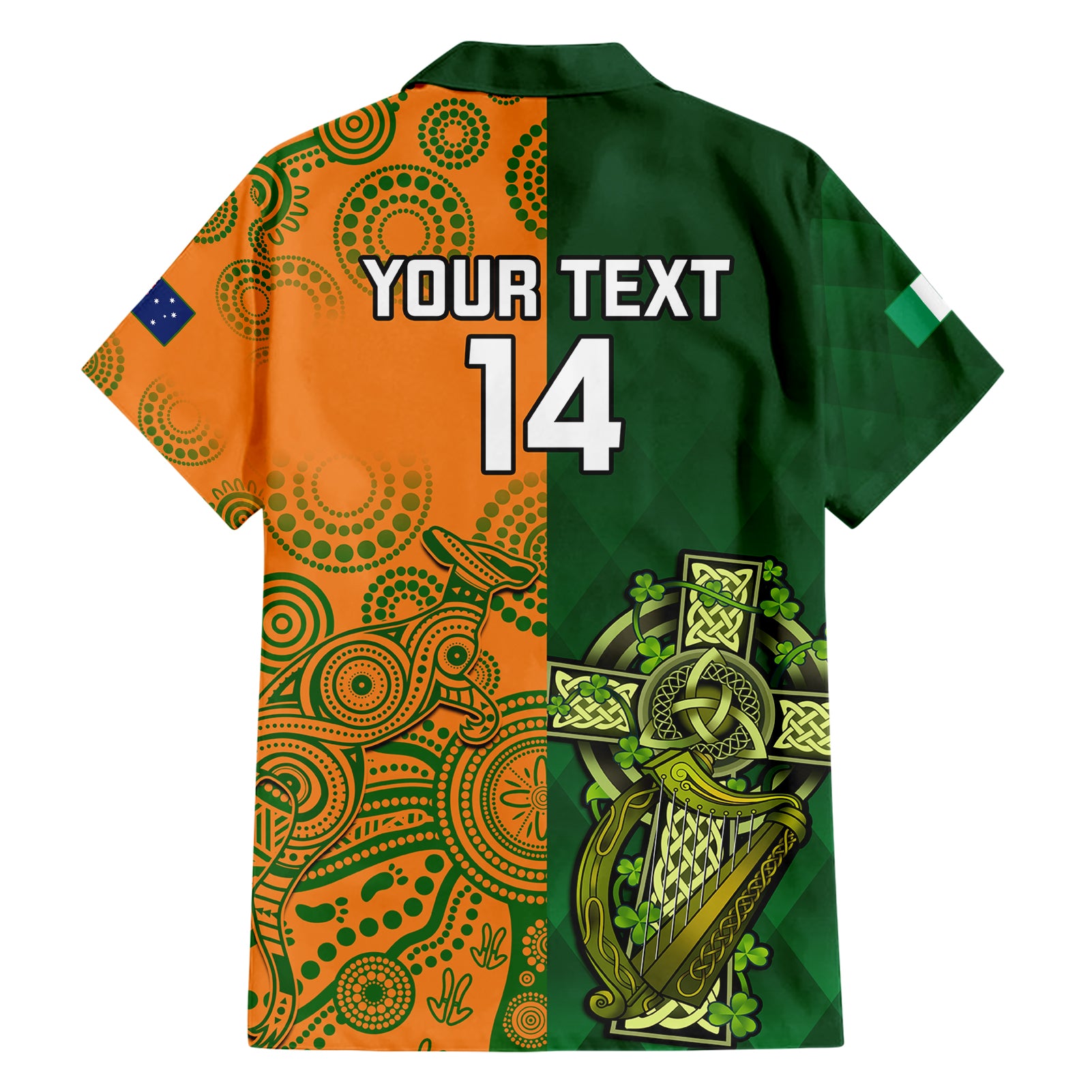 Custom Australia And Ireland Rugby Hawaiian Shirt 2023 World Cup Walllabies With Shamrocks - Vibe Hoodie Shop