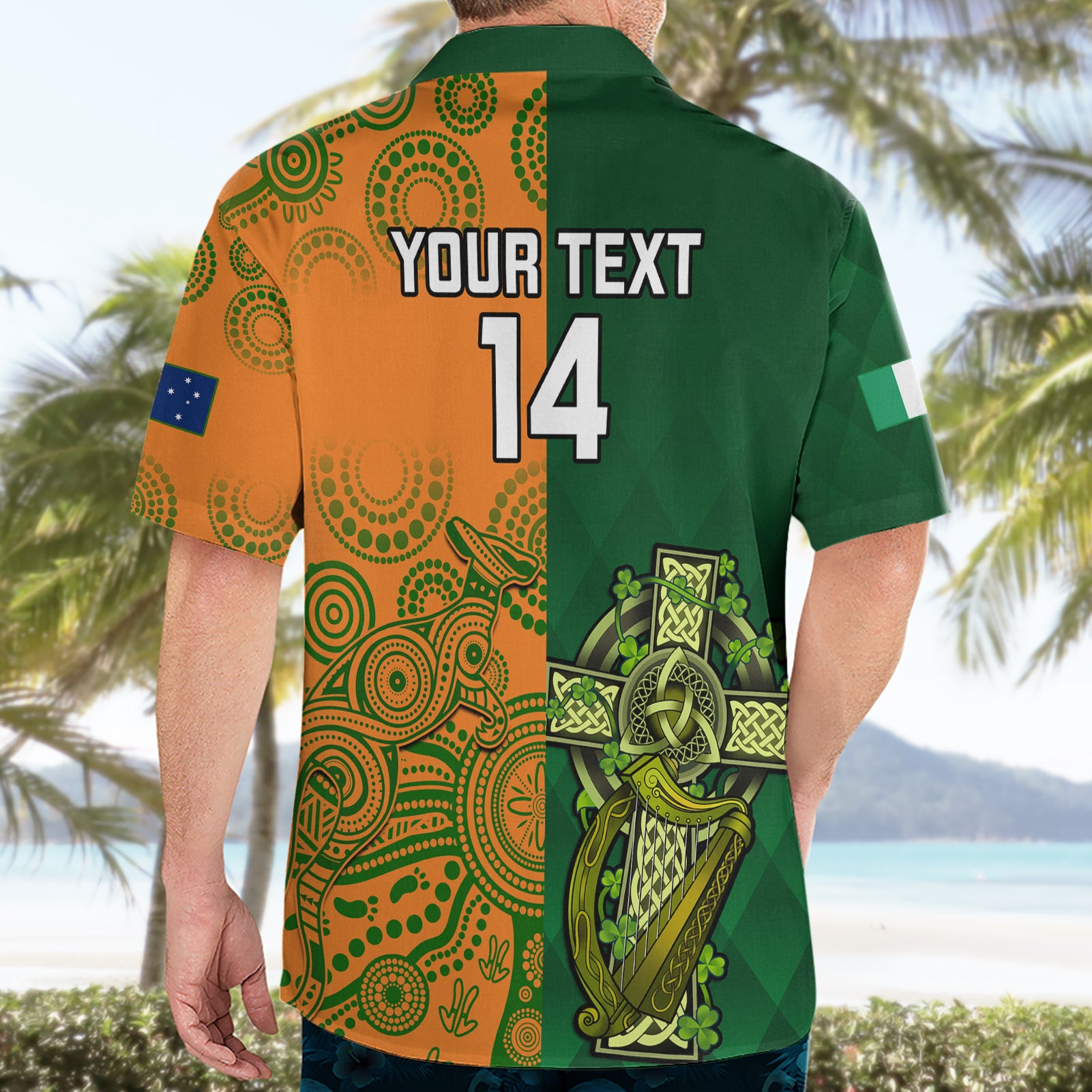 Custom Australia And Ireland Rugby Hawaiian Shirt 2023 World Cup Walllabies With Shamrocks - Vibe Hoodie Shop