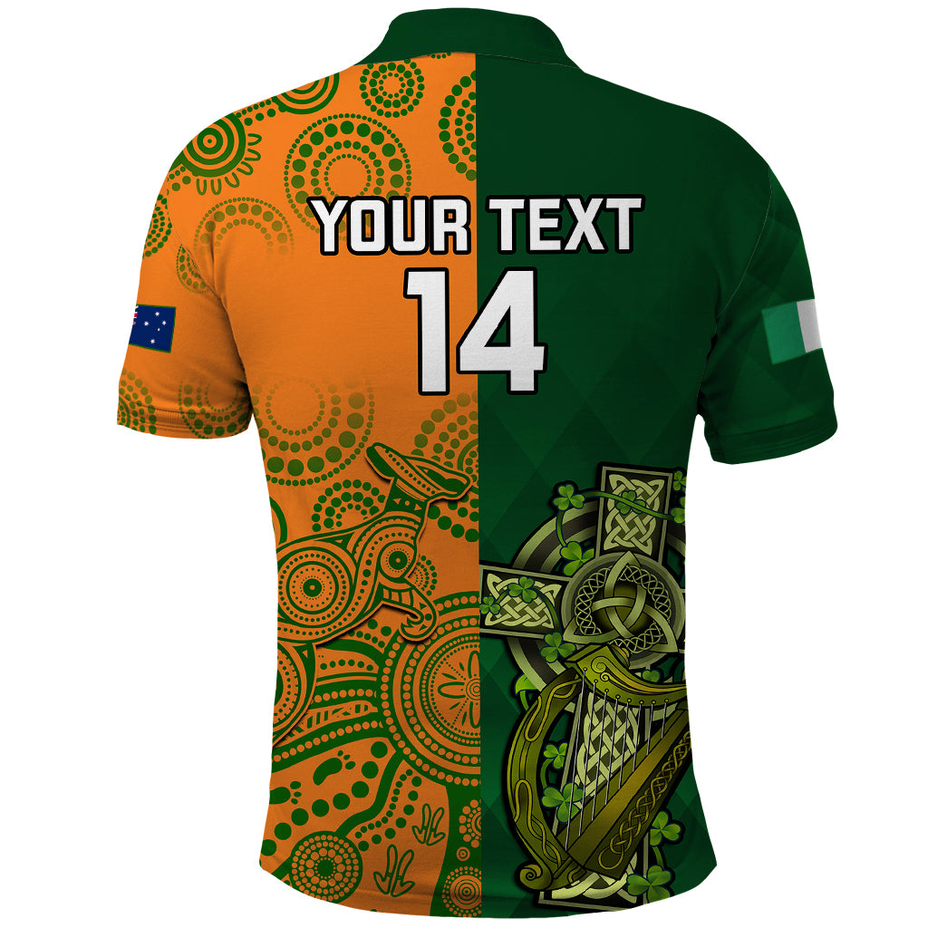 Custom Australia And Ireland Rugby Polo Shirt 2023 World Cup Walllabies With Shamrocks - Vibe Hoodie Shop