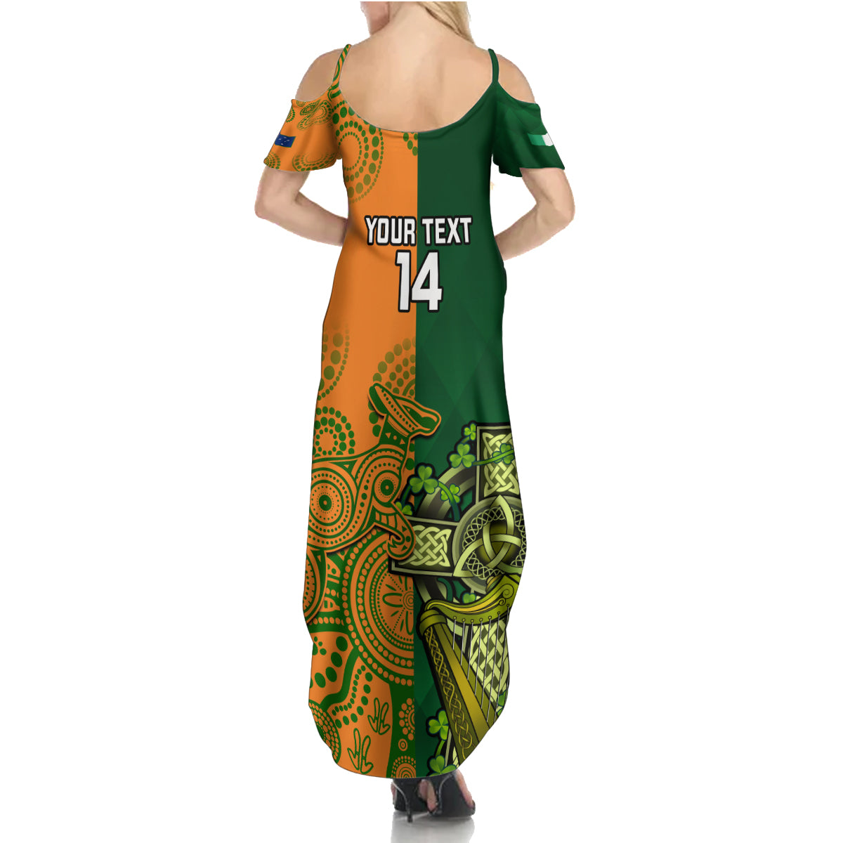 custom-australia-and-ireland-rugby-summer-maxi-dress-2023-world-cup-walllabies-with-shamrocks