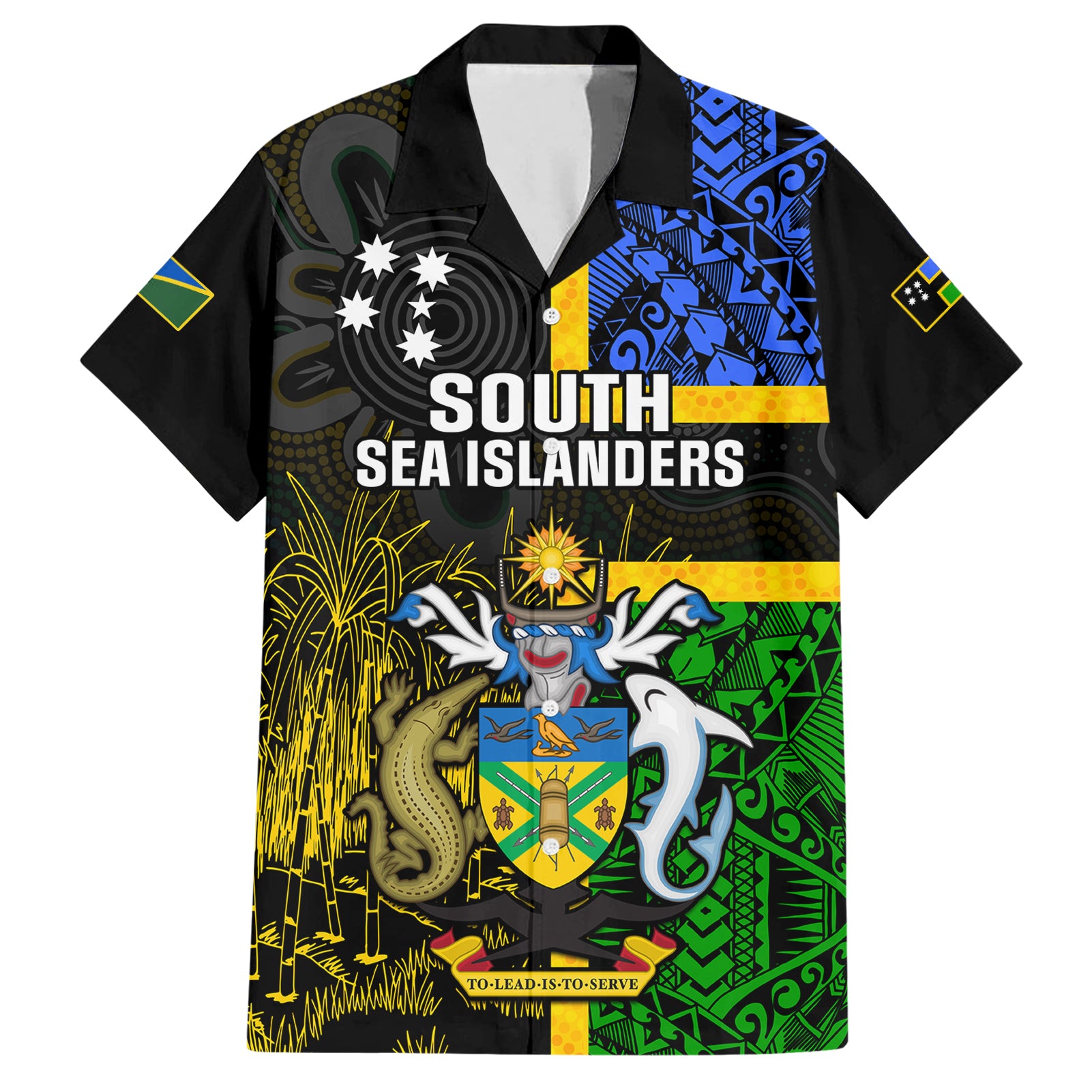 South Sea Islanders Hawaiian Shirt Kanakas With Solomon Islands Coat Of Arms - Vibe Hoodie Shop