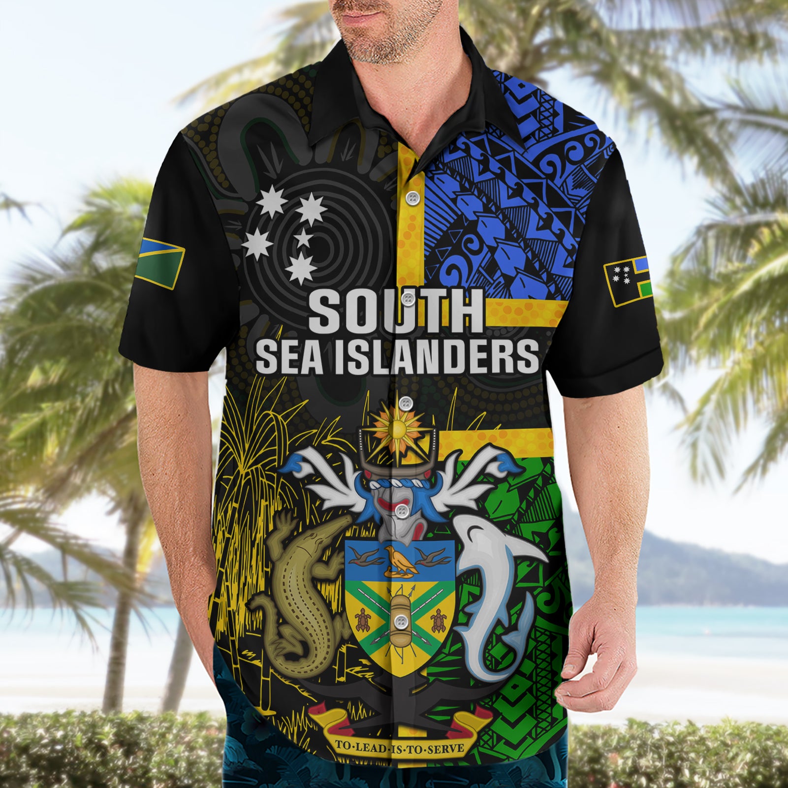 South Sea Islanders Hawaiian Shirt Kanakas With Solomon Islands Coat Of Arms - Vibe Hoodie Shop