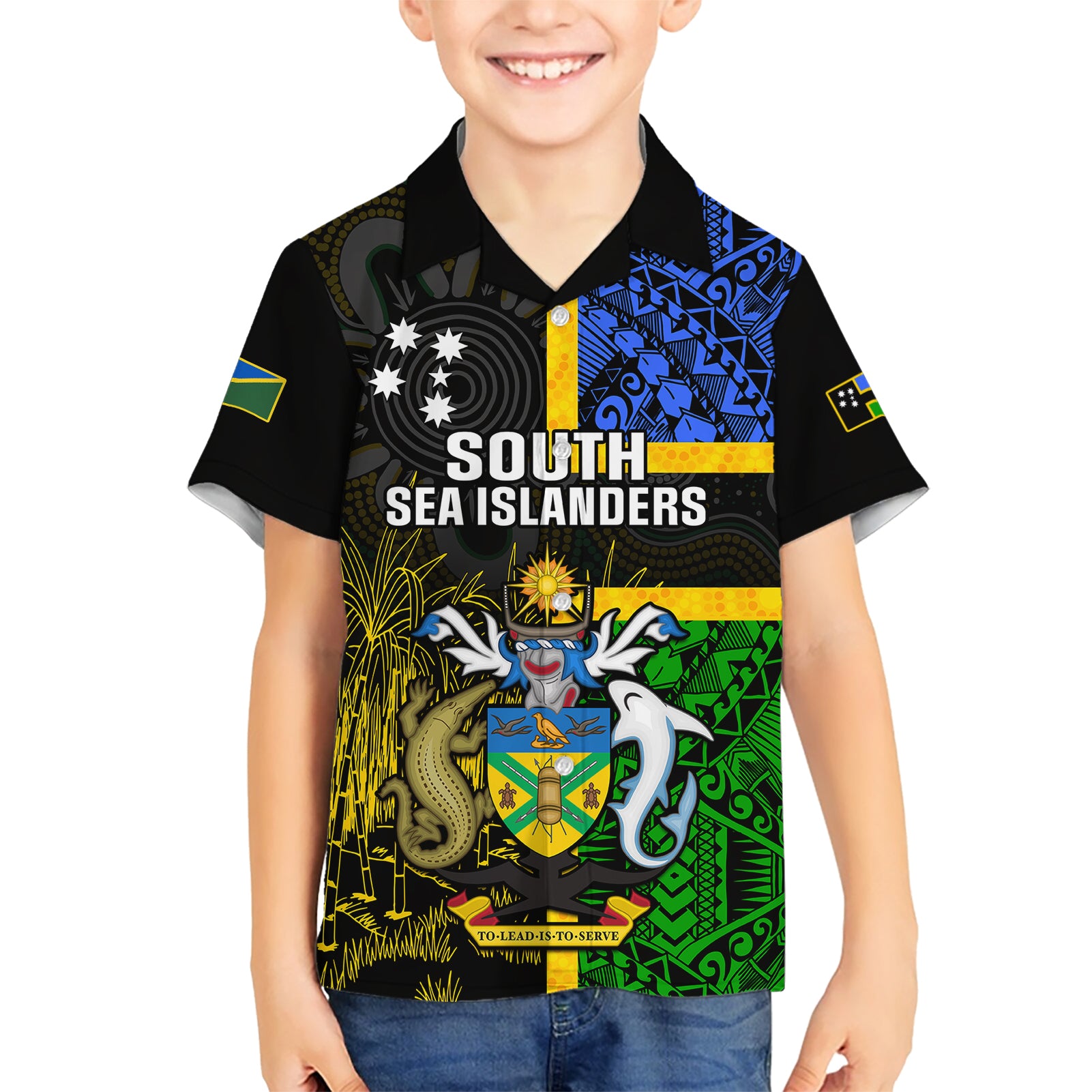 South Sea Islanders Hawaiian Shirt Kanakas With Solomon Islands Coat Of Arms - Vibe Hoodie Shop