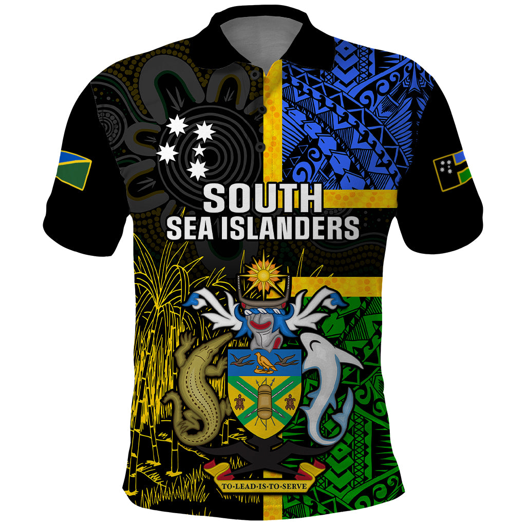 South Sea Islanders Polo Shirt Kanakas With Solomon Islands Coat Of Arms - Vibe Hoodie Shop