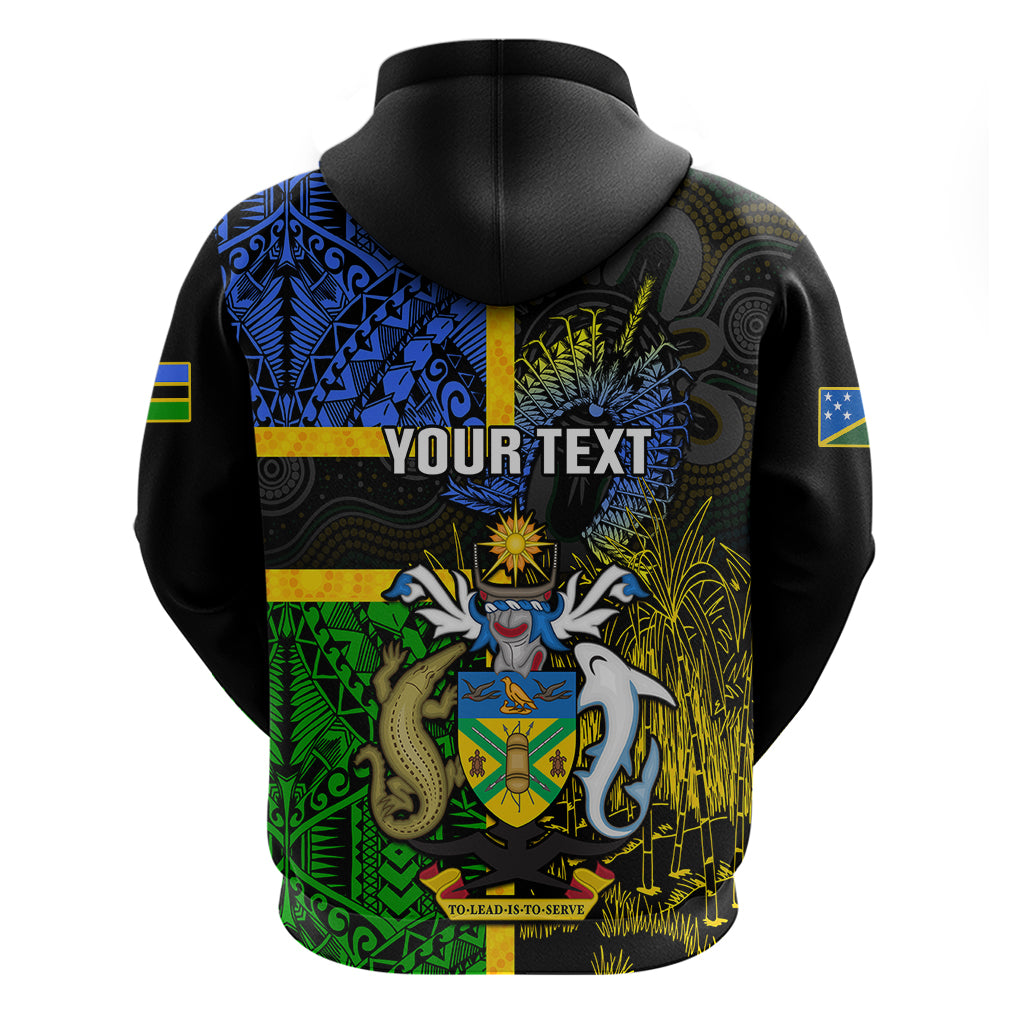 Personalised South Sea Islanders Hoodie Kanakas With Solomon Islands Coat Of Arms - Vibe Hoodie Shop