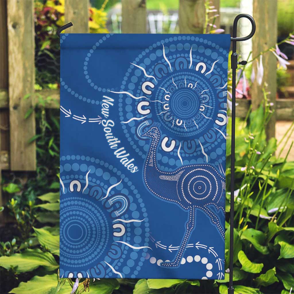 Australia New South Wales Garden Flag Aussie Emu With Aboriginal Art - Vibe Hoodie Shop