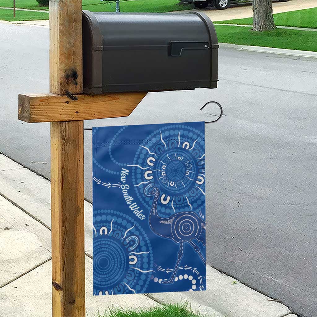 Australia New South Wales Garden Flag Aussie Emu With Aboriginal Art - Vibe Hoodie Shop