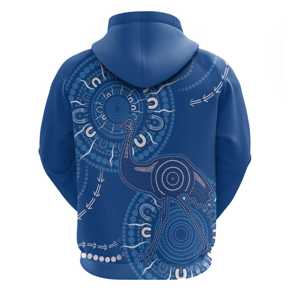 Australia New South Wales Hoodie Aussie Emu With Aboriginal Art - Vibe Hoodie Shop