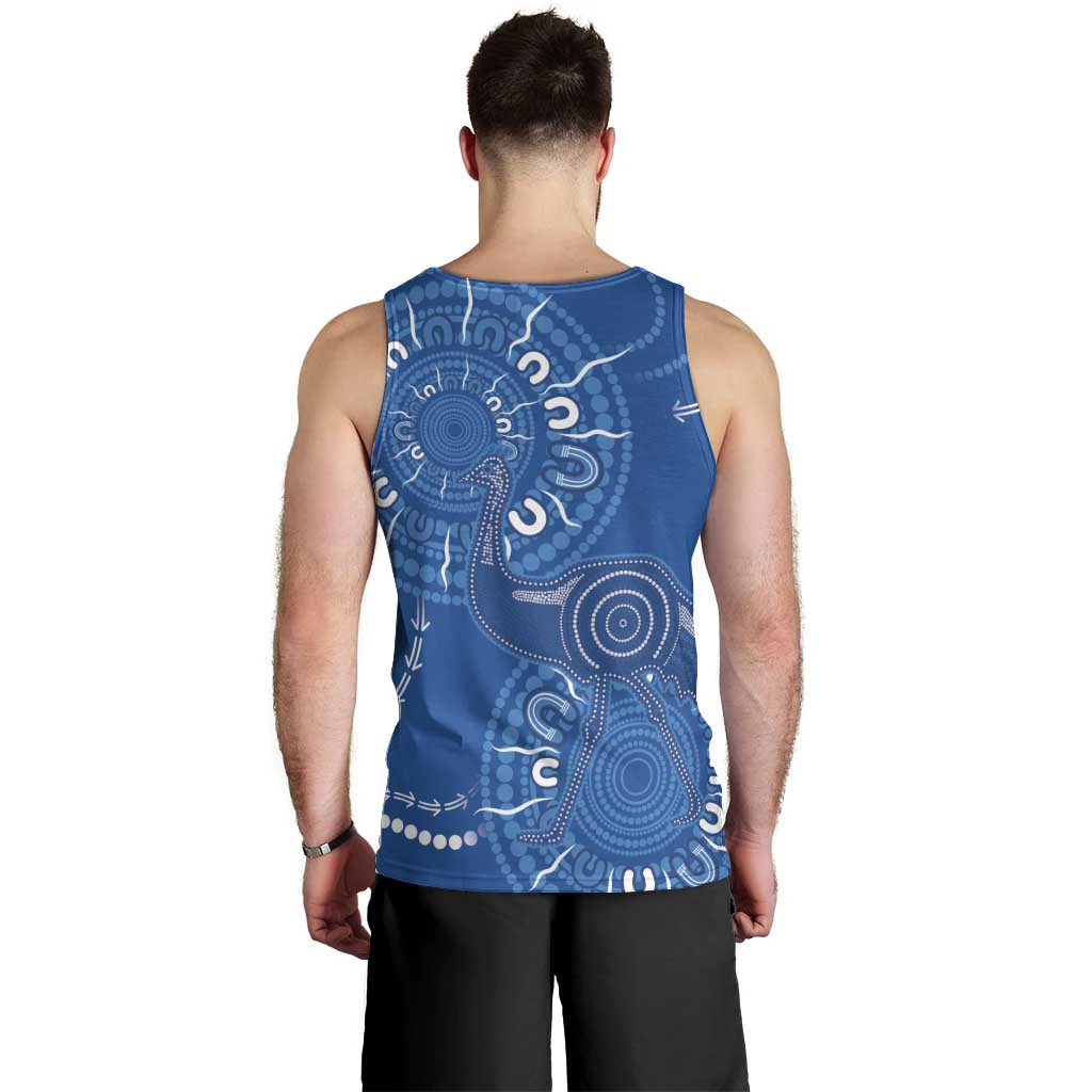 Australia New South Wales Men Tank Top Aussie Emu With Aboriginal Art - Vibe Hoodie Shop