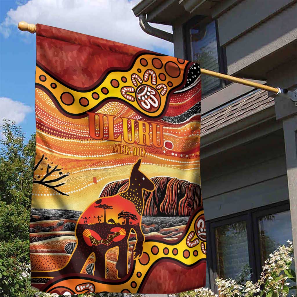 Northern Territory Uluru Garden Flag Ayers Rock Kangaroo Aboriginal Art - Vibe Hoodie Shop