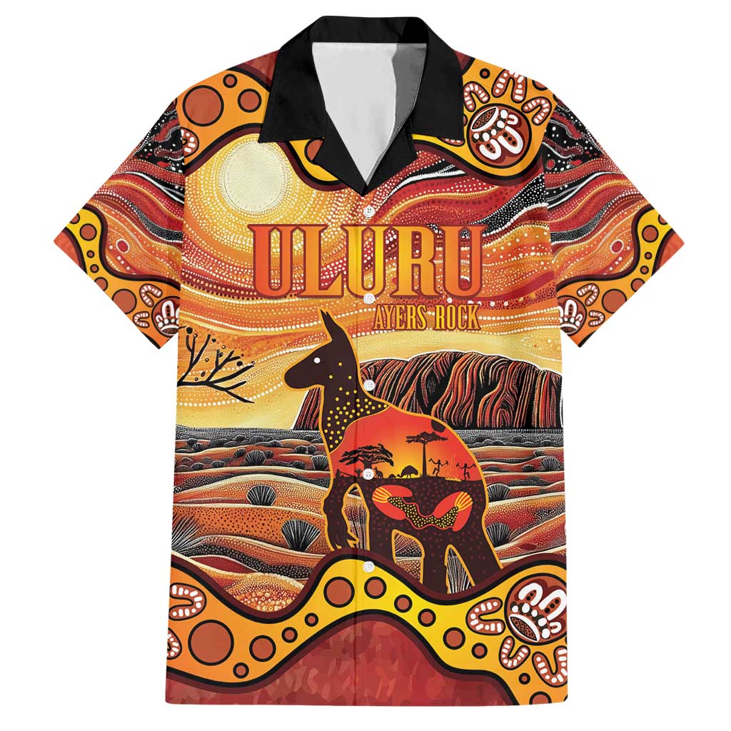 Northern Territory Uluru Hawaiian Shirt Ayers Rock Kangaroo Aboriginal Art - Vibe Hoodie Shop