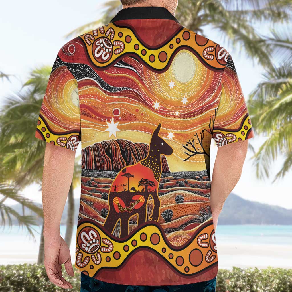 Northern Territory Uluru Hawaiian Shirt Ayers Rock Kangaroo Aboriginal Art - Vibe Hoodie Shop