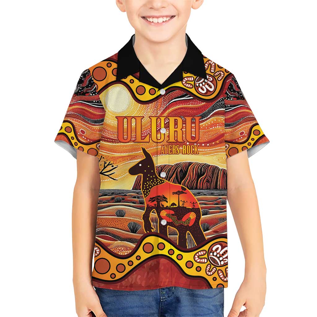 Northern Territory Uluru Hawaiian Shirt Ayers Rock Kangaroo Aboriginal Art - Vibe Hoodie Shop