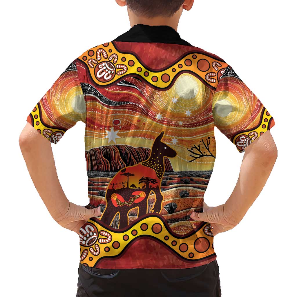 Northern Territory Uluru Hawaiian Shirt Ayers Rock Kangaroo Aboriginal Art - Vibe Hoodie Shop