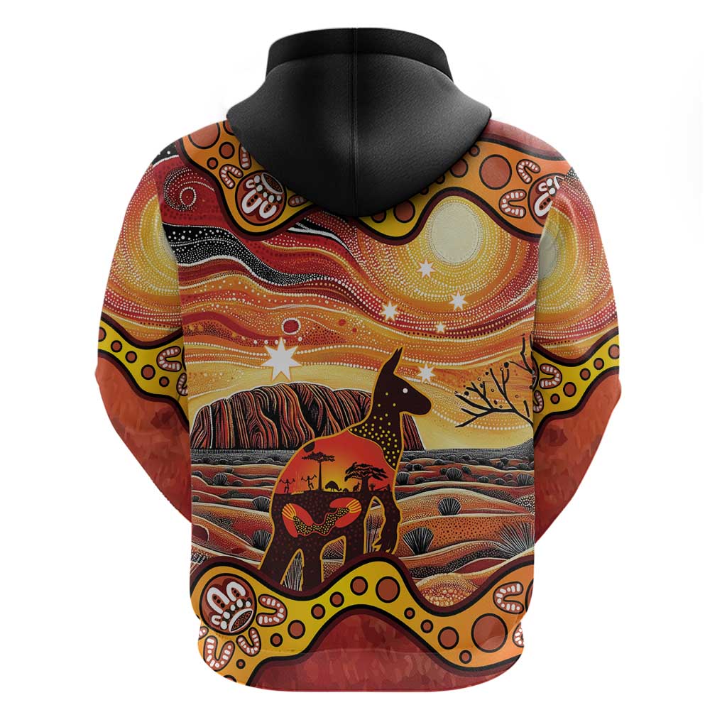 Northern Territory Uluru Hoodie Ayers Rock Kangaroo Aboriginal Art - Vibe Hoodie Shop