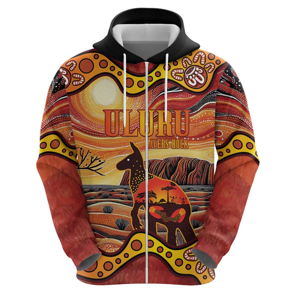 Northern Territory Uluru Hoodie Ayers Rock Kangaroo Aboriginal Art - Vibe Hoodie Shop