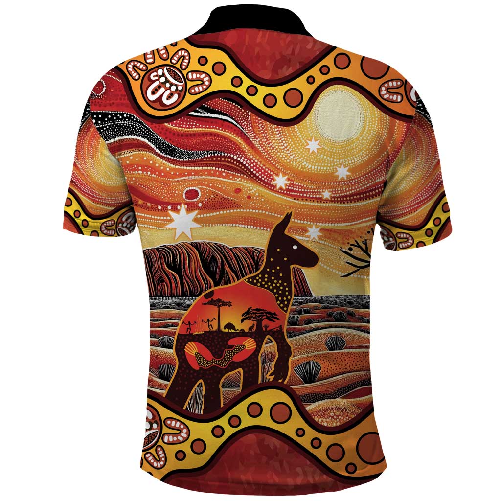 Northern Territory Uluru Polo Shirt Ayers Rock Kangaroo Aboriginal Art - Vibe Hoodie Shop