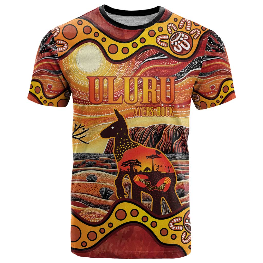 Northern Territory Uluru T Shirt Ayers Rock Kangaroo Aboriginal Art - Vibe Hoodie Shop