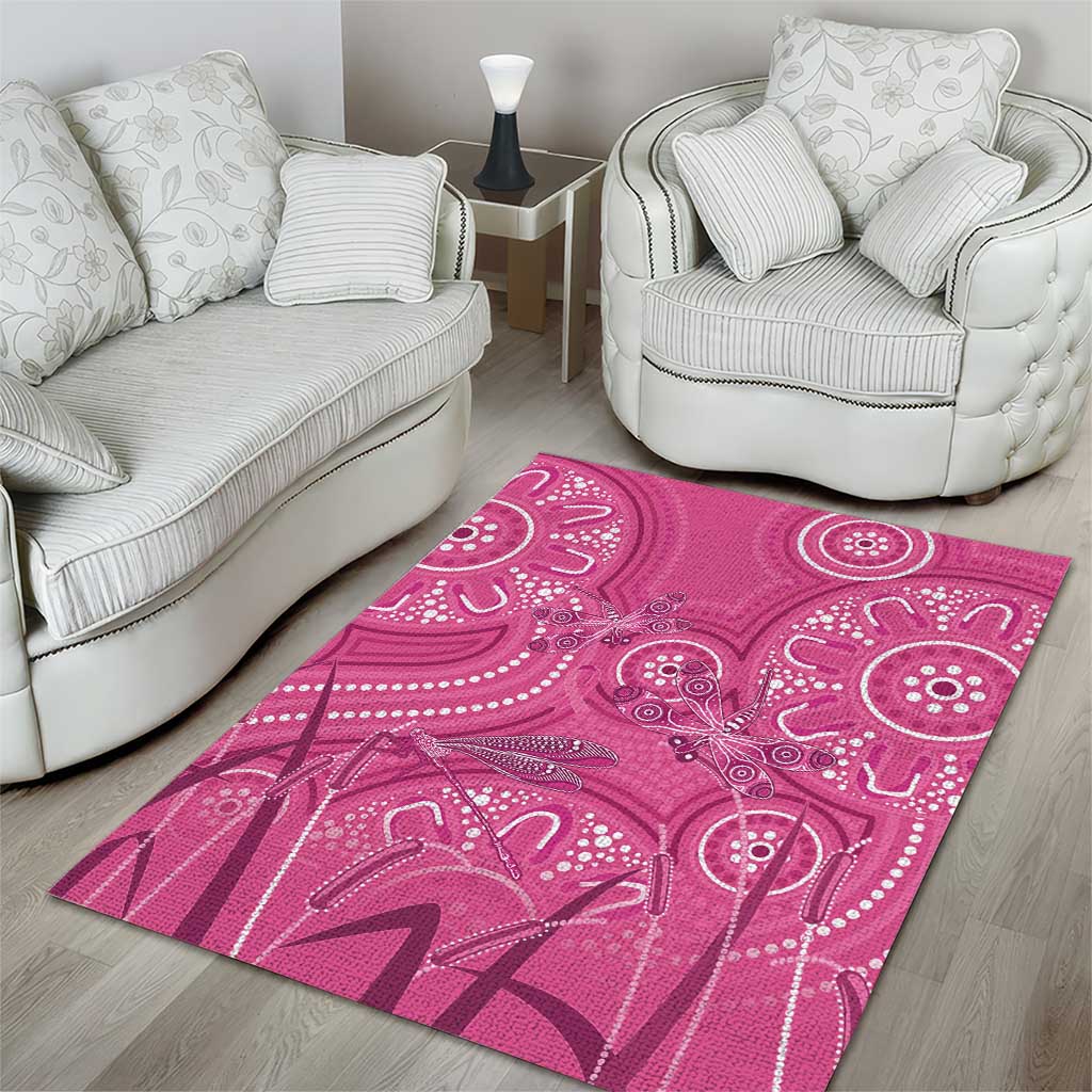Australia Indigenous Pink Month Area Rug Breast Cancer Aboriginal Dragonflies Ribbon - Vibe Hoodie