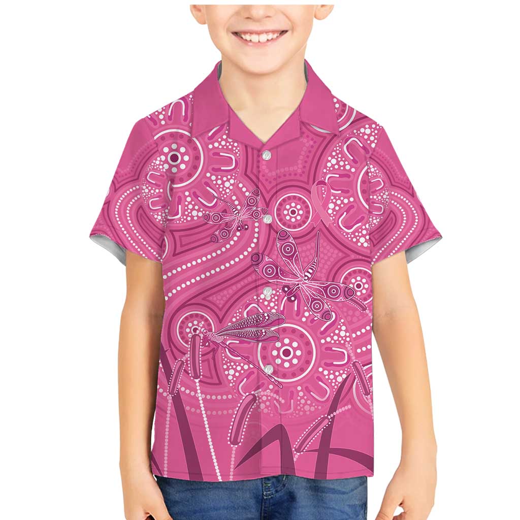 Australia Indigenous Pink Month Family Matching Mermaid Dress and Hawaiian Shirt Breast Cancer Aboriginal Dragonflies Ribbon - Vibe Hoodie