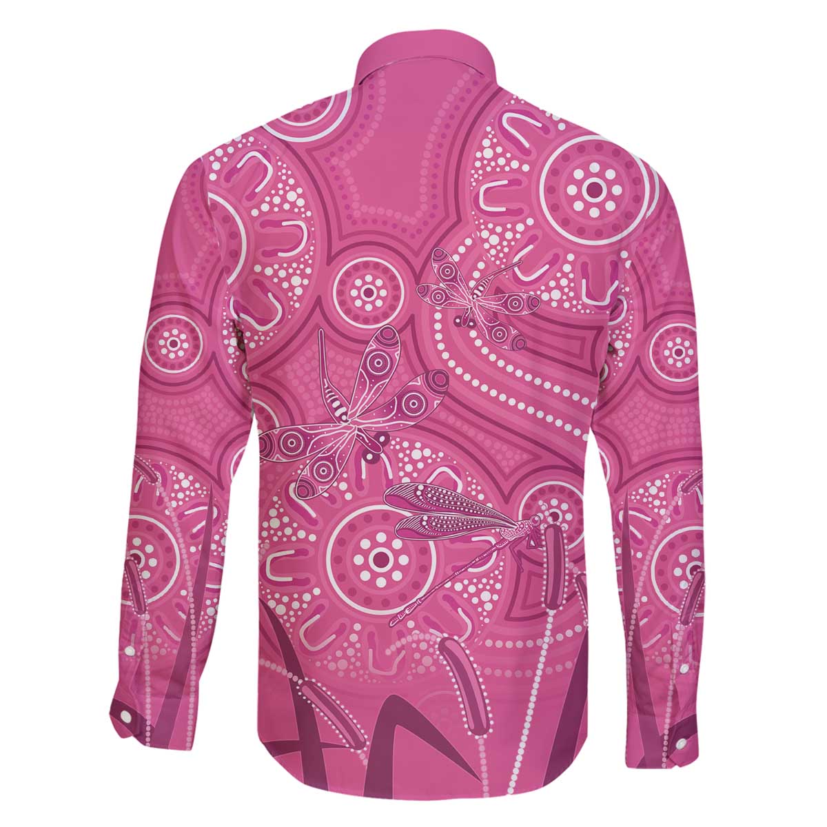 Australia Indigenous Pink Month Family Matching Off The Shoulder Long Sleeve Dress and Hawaiian Shirt Breast Cancer Aboriginal Dragonflies Ribbon - Vibe Hoodie