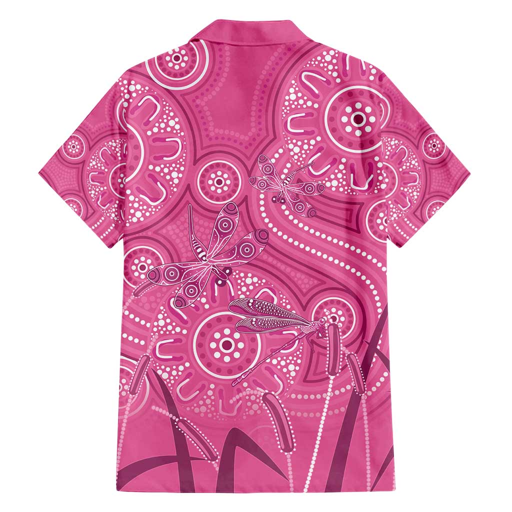 Australia Indigenous Pink Month Family Matching Puletasi and Hawaiian Shirt Breast Cancer Aboriginal Dragonflies Ribbon - Vibe Hoodie
