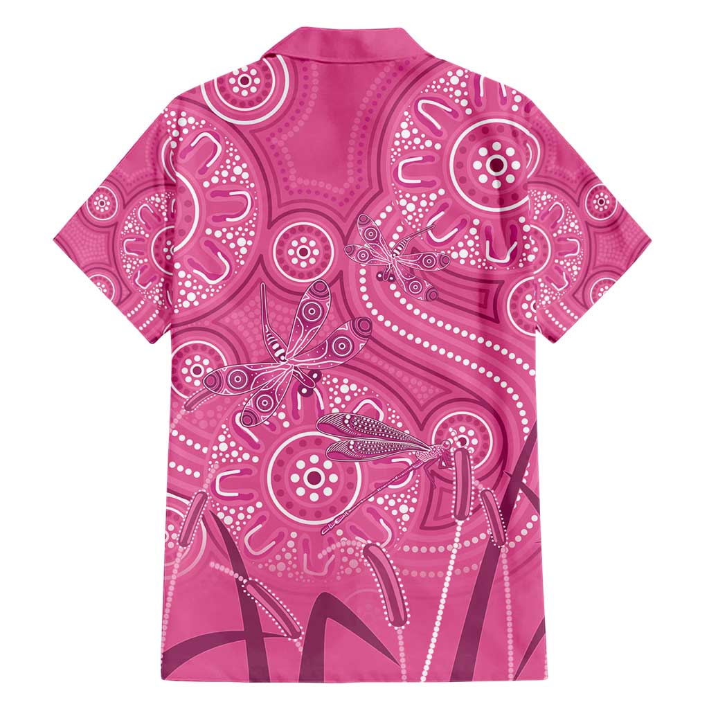 Australia Indigenous Pink Month Family Matching Short Sleeve Bodycon Dress and Hawaiian Shirt Breast Cancer Aboriginal Dragonflies Ribbon - Vibe Hoodie