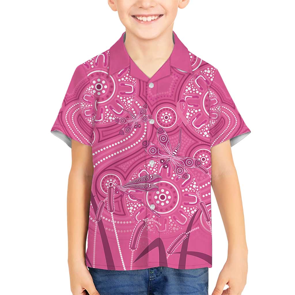 Australia Indigenous Pink Month Family Matching Summer Maxi Dress and Hawaiian Shirt Breast Cancer Aboriginal Dragonflies Ribbon - Vibe Hoodie