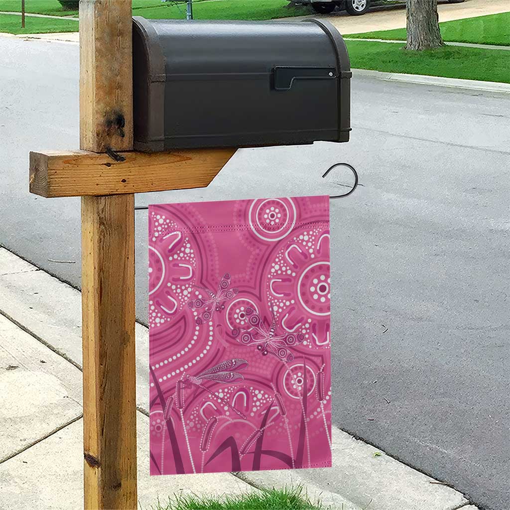 Australia Indigenous Pink Month Garden Flag Breast Cancer Aboriginal Dragonflies Ribbon - Vibe Hoodie