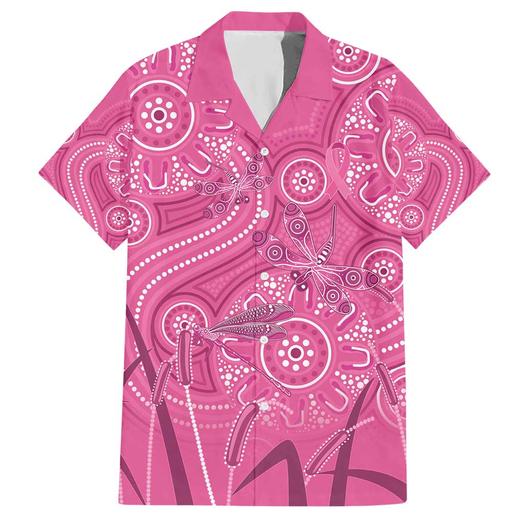 Australia Indigenous Pink Month Hawaiian Shirt Breast Cancer Aboriginal Dragonflies Ribbon - Vibe Hoodie
