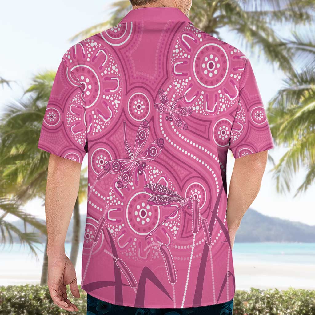 Australia Indigenous Pink Month Hawaiian Shirt Breast Cancer Aboriginal Dragonflies Ribbon - Vibe Hoodie