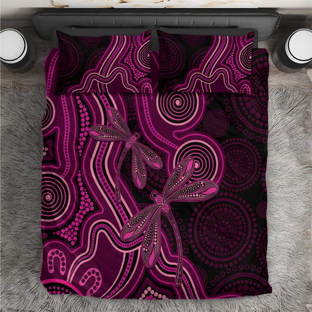 Australia Breast Cancer Awareness Bedding Set Pink Dragonflies Aboriginal Art - Vibe Hoodie