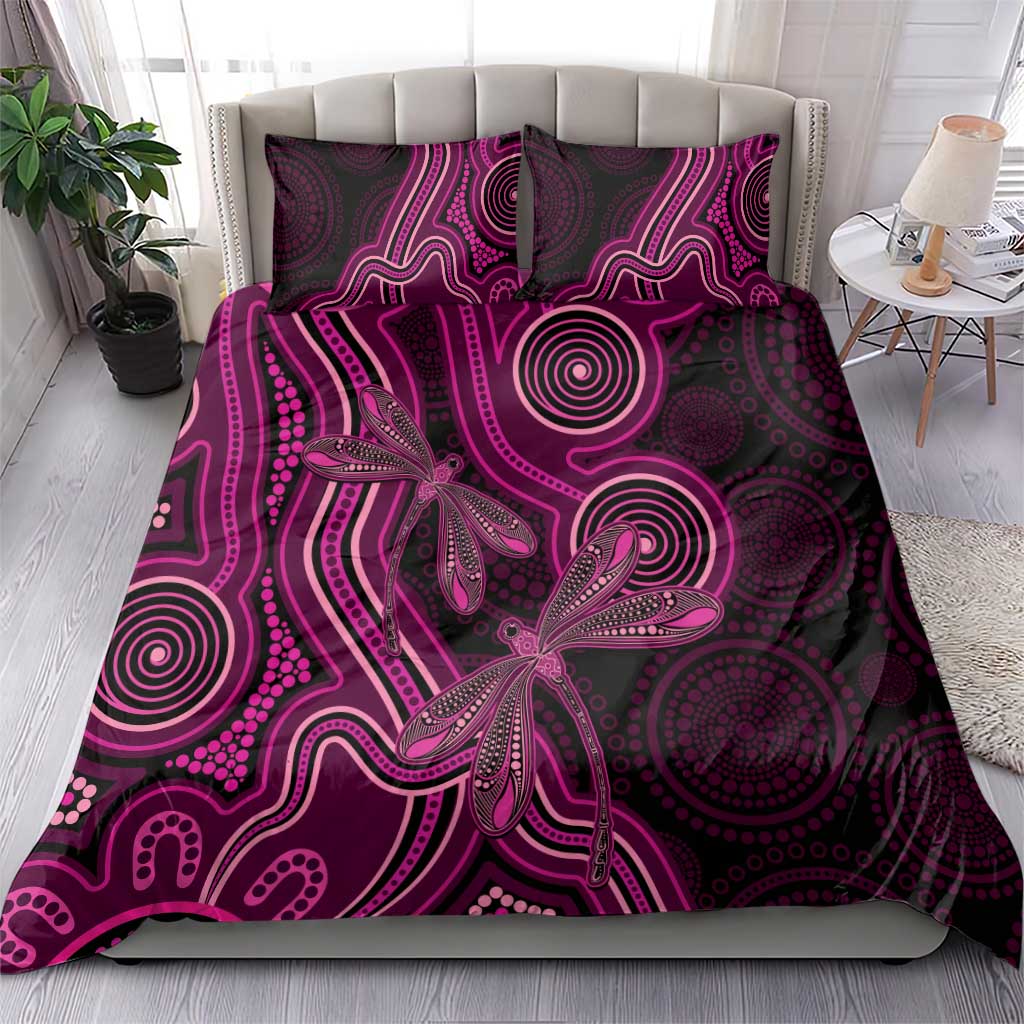 Australia Breast Cancer Awareness Bedding Set Pink Dragonflies Aboriginal Art - Vibe Hoodie