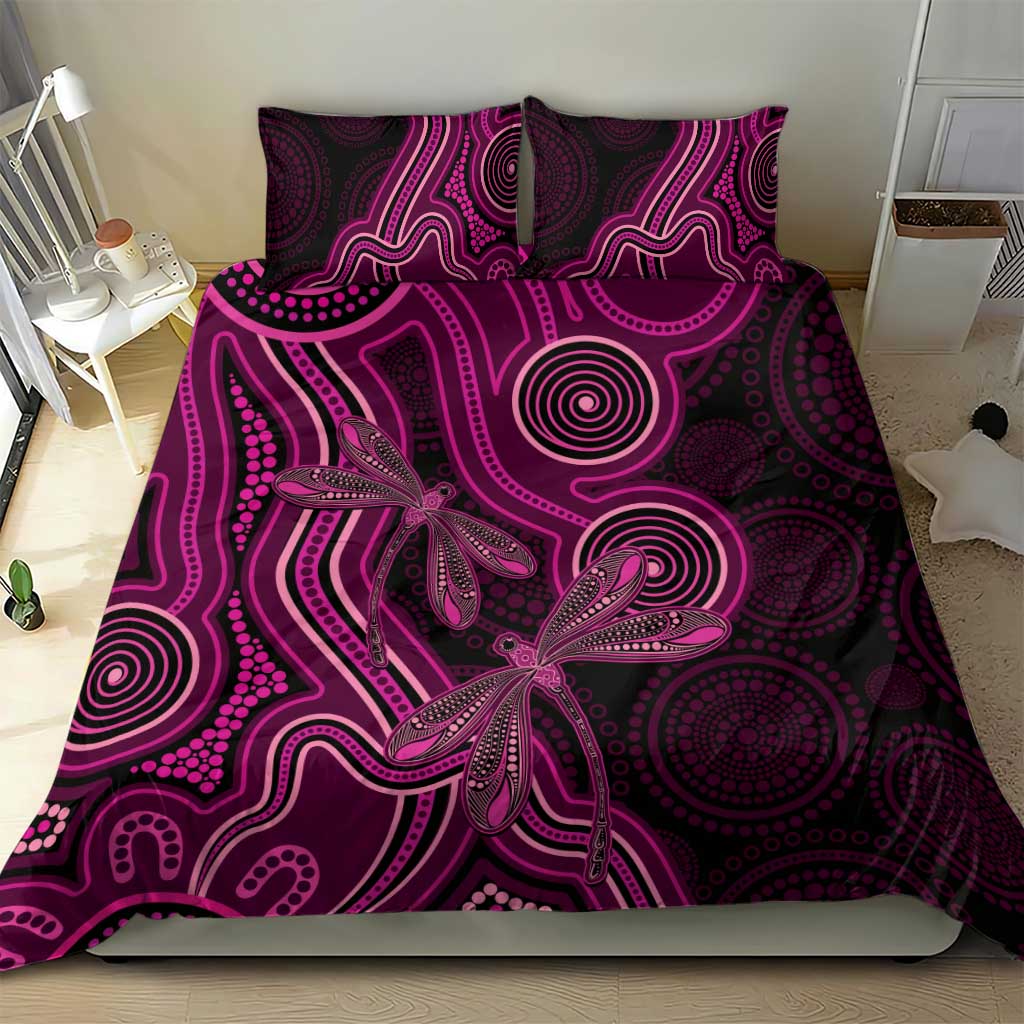 Australia Breast Cancer Awareness Bedding Set Pink Dragonflies Aboriginal Art - Vibe Hoodie