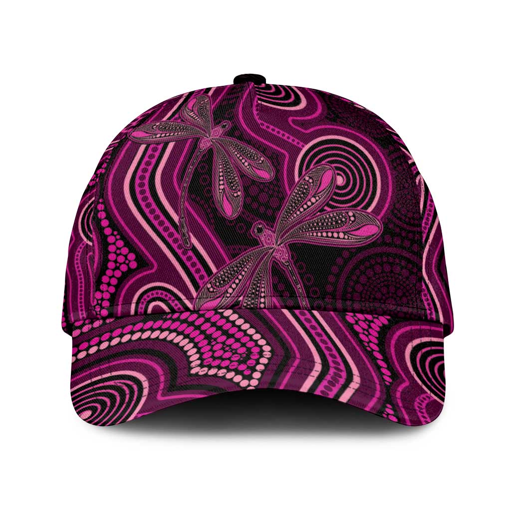 Australia Breast Cancer Awareness Classic Cap Pink Dragonflies Aboriginal Art - Vibe Hoodie