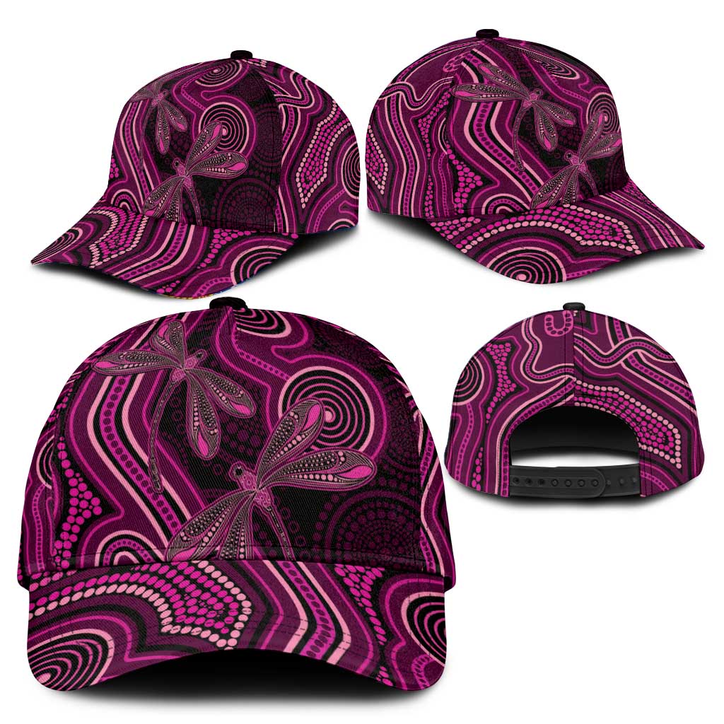 Australia Breast Cancer Awareness Classic Cap Pink Dragonflies Aboriginal Art - Vibe Hoodie