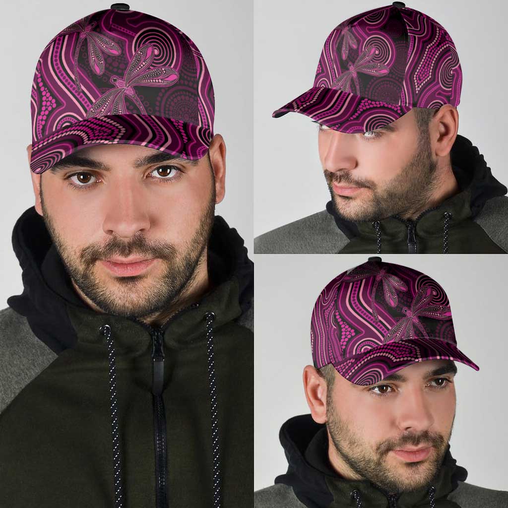 Australia Breast Cancer Awareness Classic Cap Pink Dragonflies Aboriginal Art - Vibe Hoodie