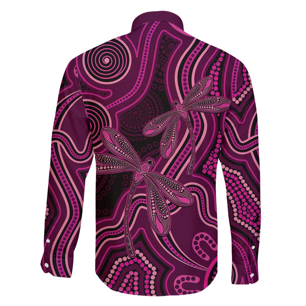 Australia Breast Cancer Awareness Family Matching Off Shoulder Maxi Dress and Hawaiian Shirt Pink Dragonflies Aboriginal Art - Vibe Hoodie