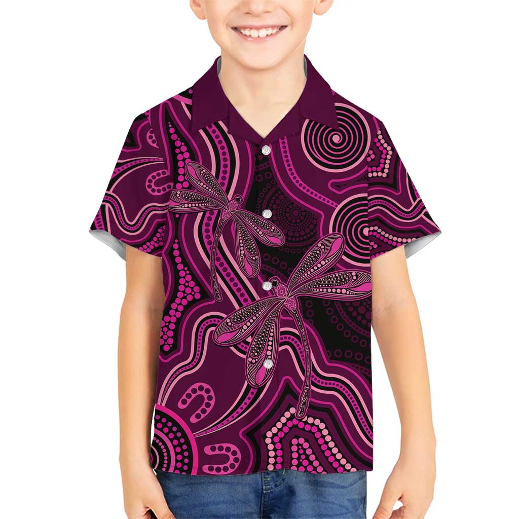 Australia Breast Cancer Awareness Family Matching Summer Maxi Dress and Hawaiian Shirt Pink Dragonflies Aboriginal Art - Vibe Hoodie