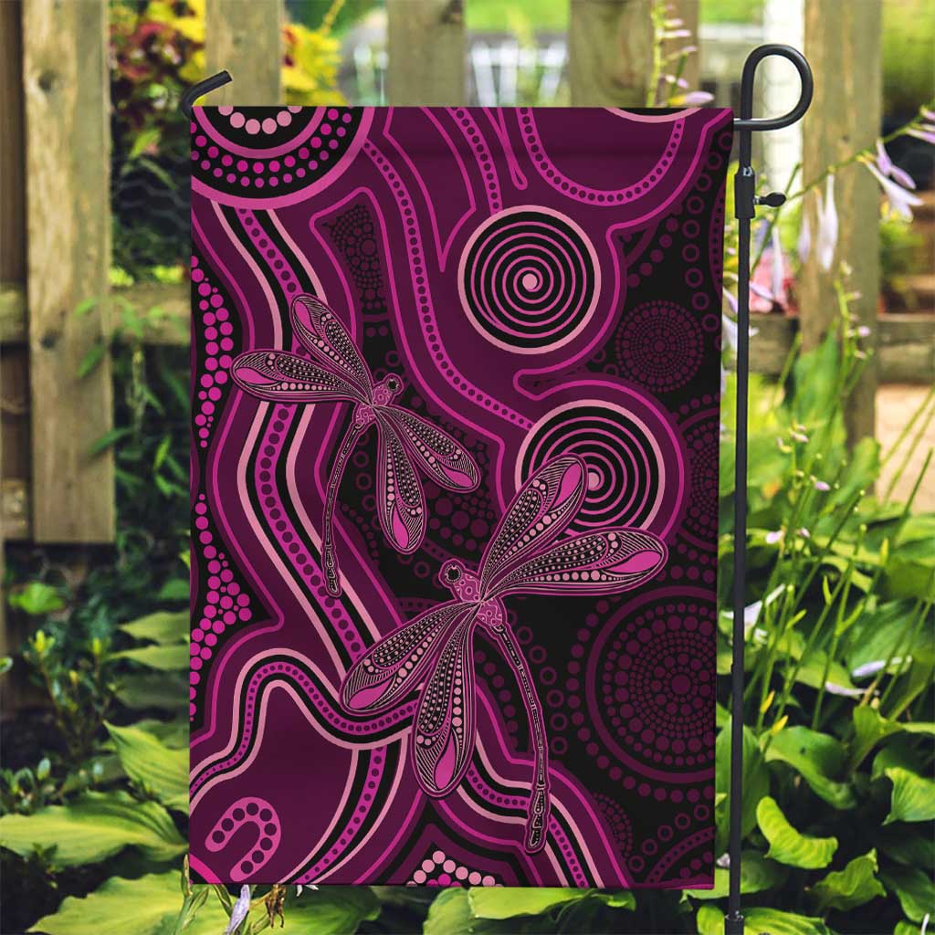 Australia Breast Cancer Awareness Garden Flag Pink Dragonflies Aboriginal Art - Vibe Hoodie